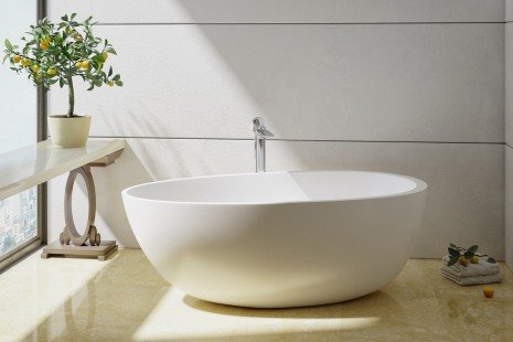 Spoon 2 Freestanding Solid Surface Bathtub by Aquatica 01